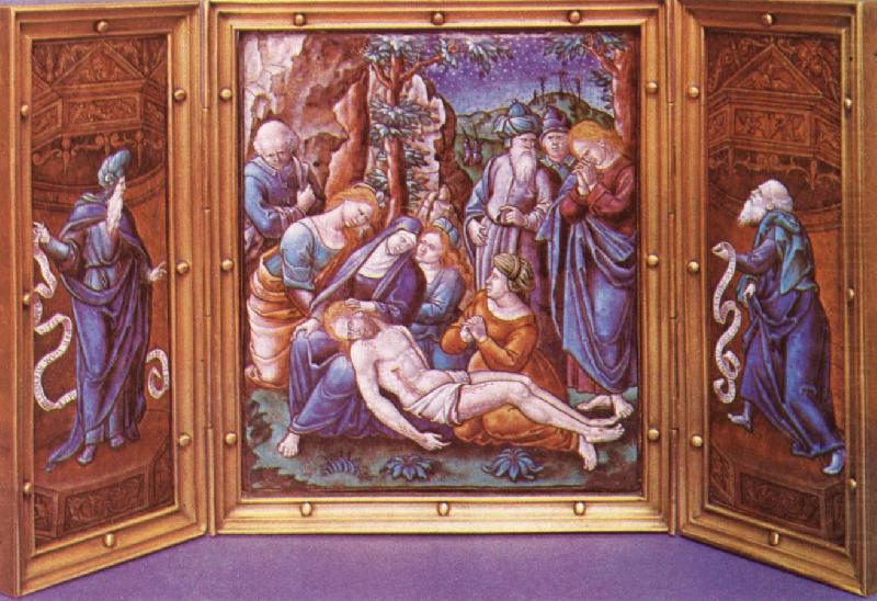 Limoges enamel triptych, unknow artist